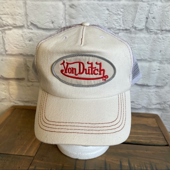 VON DUTCH Kustommade Originals NWOT White Trucker Snapback Hat Cap - Picture 4 of 10